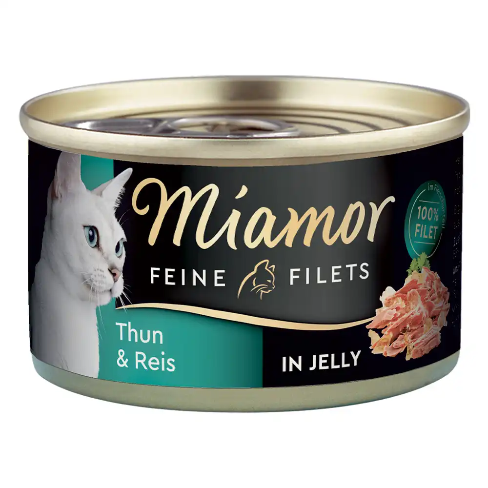 Miamor Filetes Finos en gelatina - 6 x 100 g - Atún claro y arroz