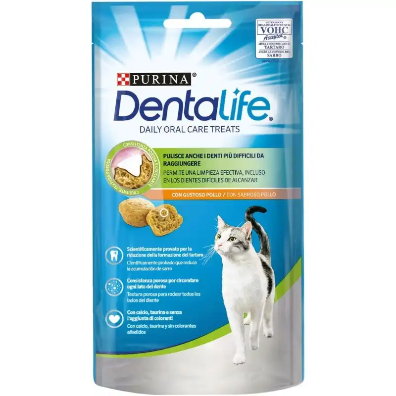 8 x 40 gr Pack Dentalife de snacks dentales para gatos de pollo