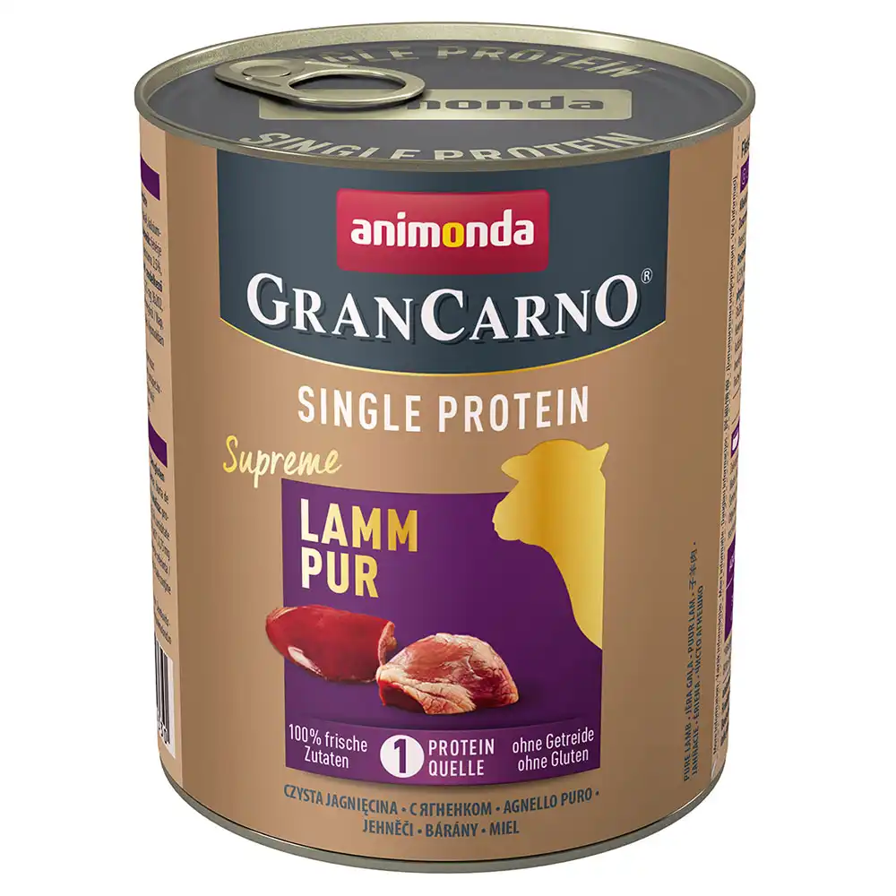 Animonda GranCarno Adult Single Protein Supreme 6 x 800 g - Cordero puro