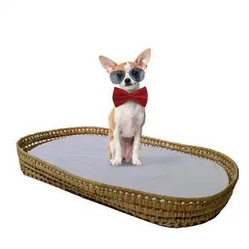 Cama De Palma Para Mascota Elitelounge + Colchón Impermable + Textil Para Colchón Helsinki Vichy