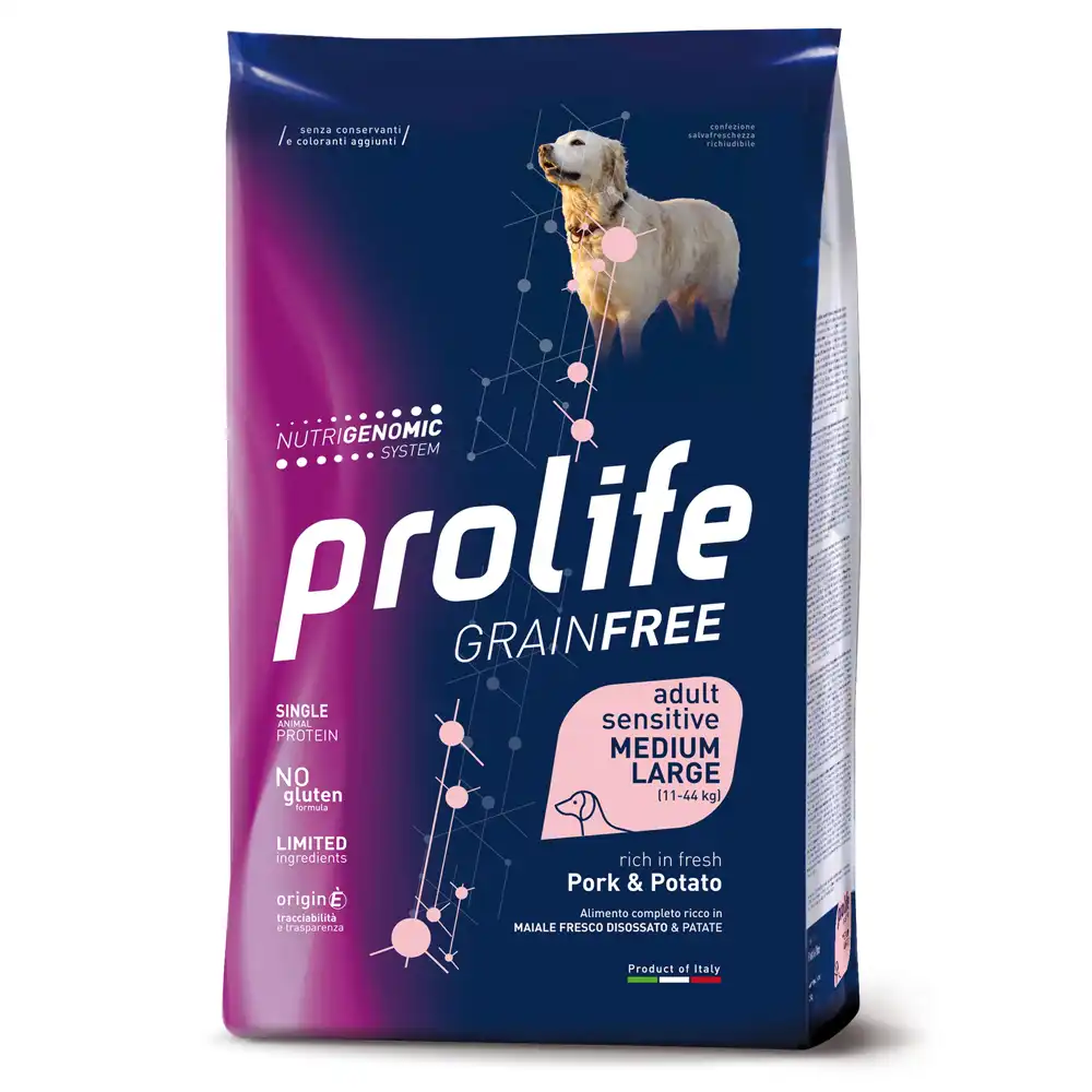 Prolife Grain Free Adulto Sensible Mediano/Grande Cerdo y Patatas - 10 kg