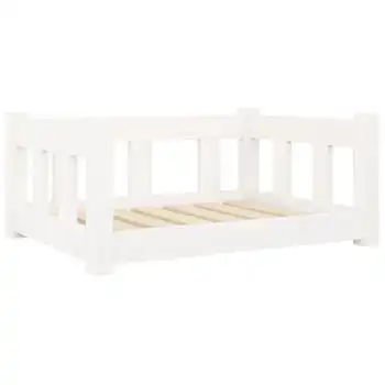 Cama Para Perros Madera Maciza De Pino Blanco 65,5x50,5x28 Cm Vidaxl