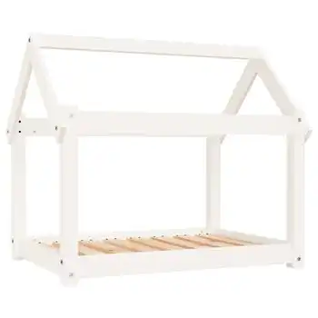 Cama Para Perros Madera Maciza De Pino Blanco 81x60x70 Cm Vidaxl