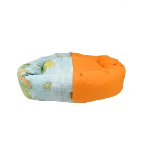 Cuna Donut Mapas para perros color Naranja