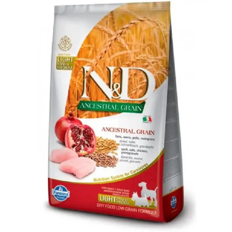 Farmina ND Dog Ancestral Grain light Mini pienso para perros, Peso 2,5 Kg.