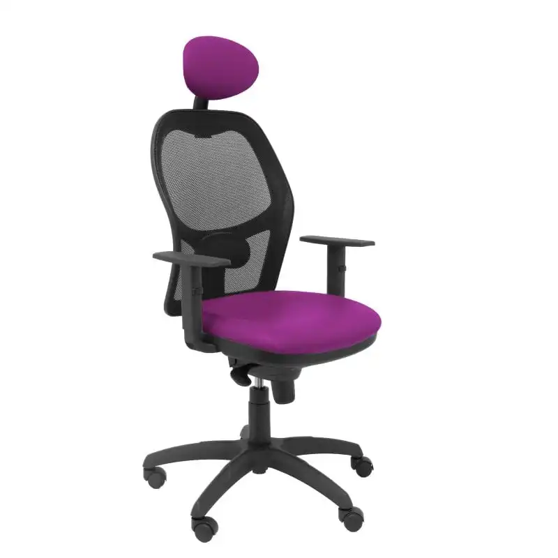 Piqueras y Crespo Jorquera Silla Malla Negra Asiento Similpiel Morado con Cabecero Fijo