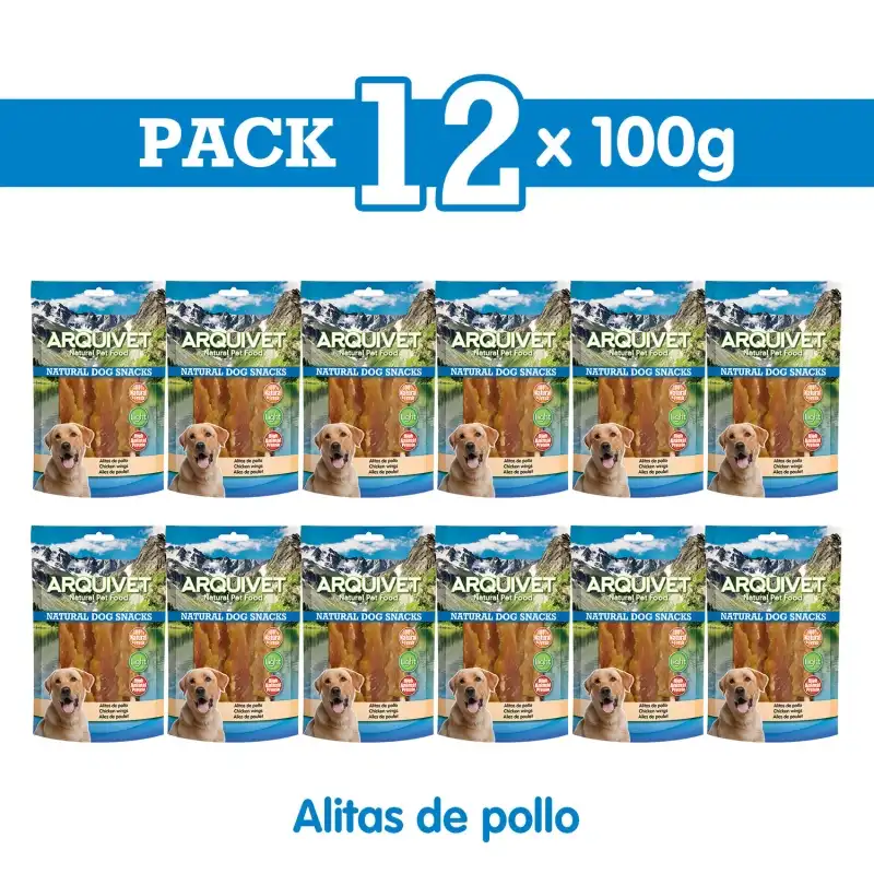 Alitas de pollo - 100gr Snack para perros, Unidades 12 unidades