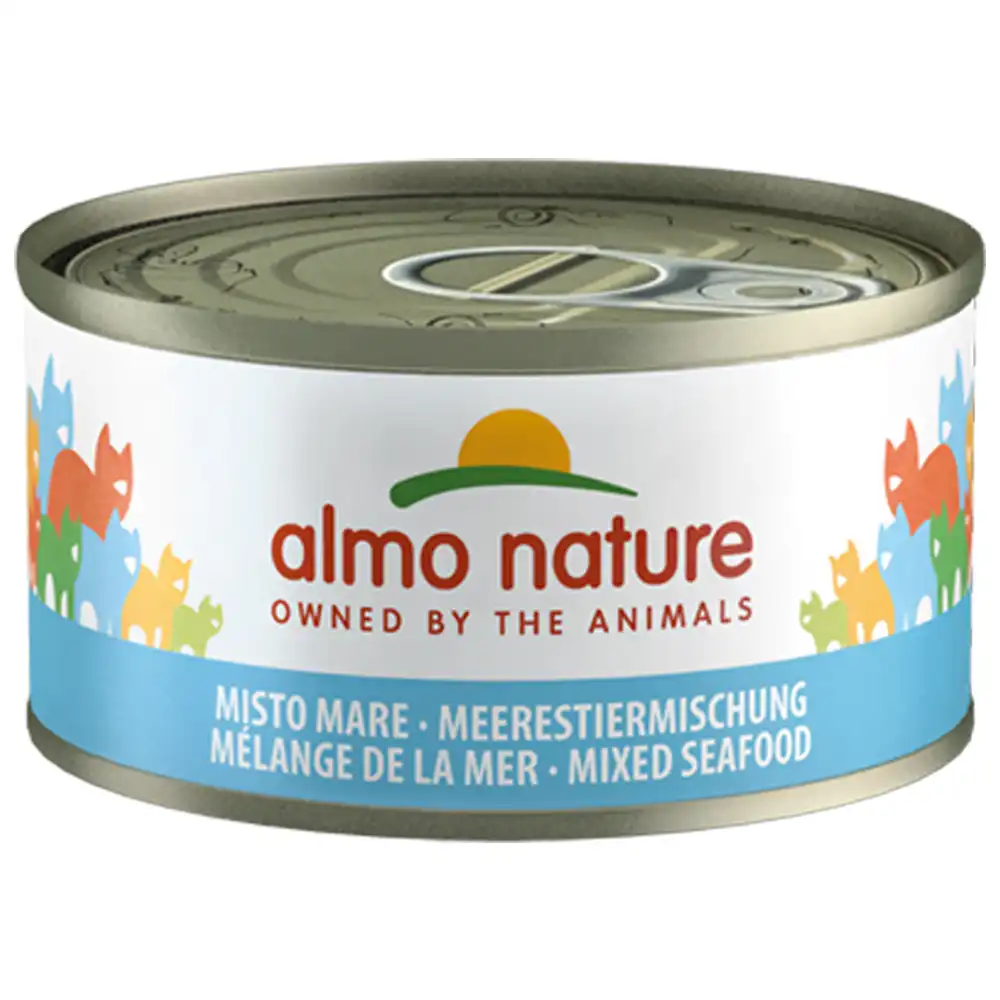 Almo Nature con pescado 6 x 70 g - Mezcla de frutos del mar en gelatina