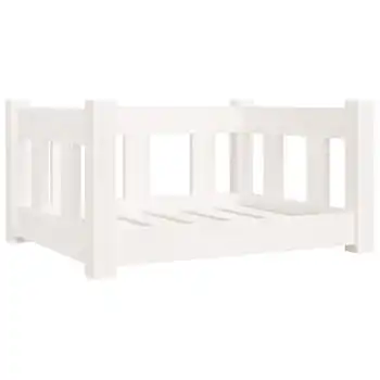 Cama Para Perros Madera Maciza De Pino Blanca 55,5x45,5x28 Cm Vidaxl