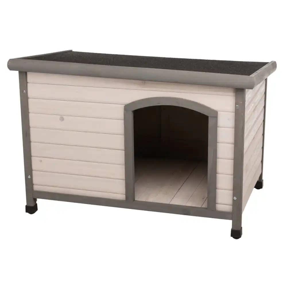 Caseta de madera Trixie Natura de techo plano - M-L: gris: 104 x 72 x 68 cm (L x An x Al)