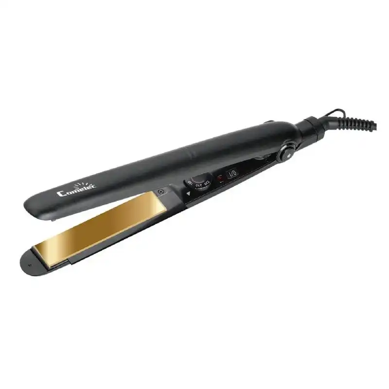 Comelec PP7184 Plancha de Pelo 45W con Selector de Temperatura Negro/Dorado