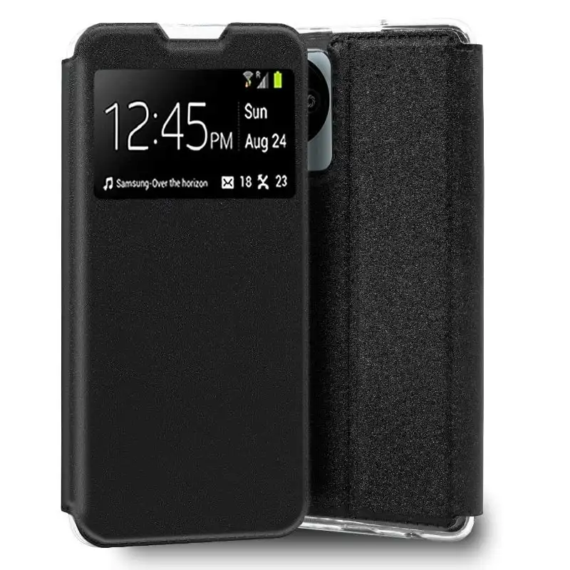 Cool Funda Flip Cover Liso Negro para ZTE Blade A35 Lite