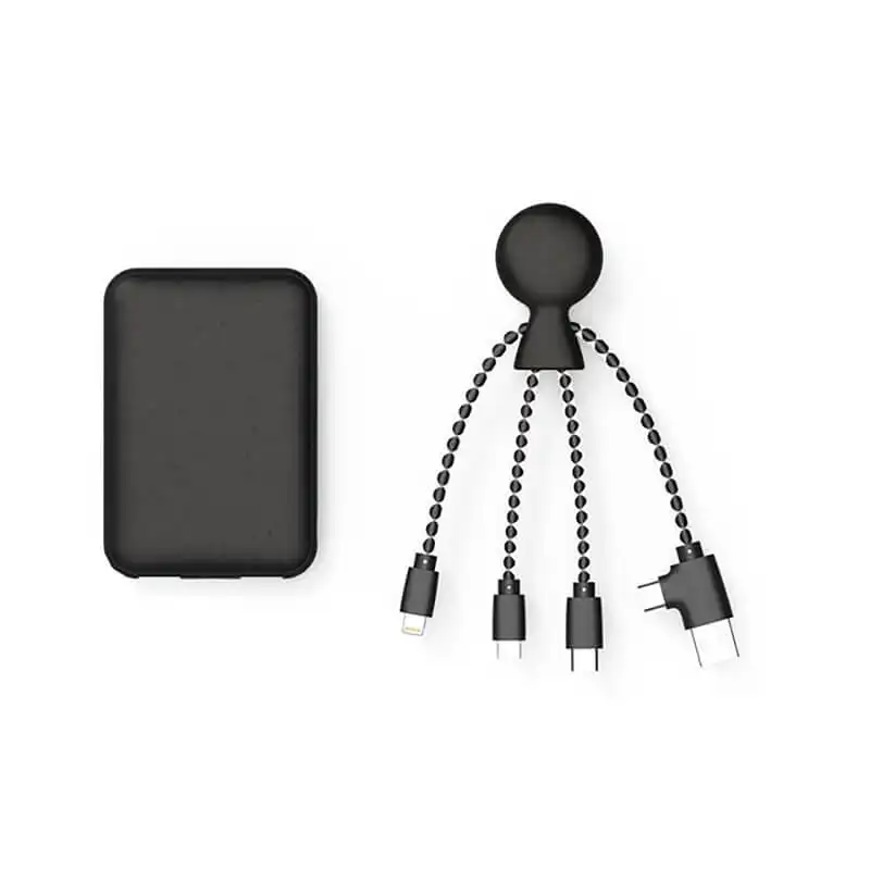 Xoopar Pack Bio Batería Externa 5000Mah Biodegradable + Cable Multi USB, Tipo C, Micro USB,Lightning