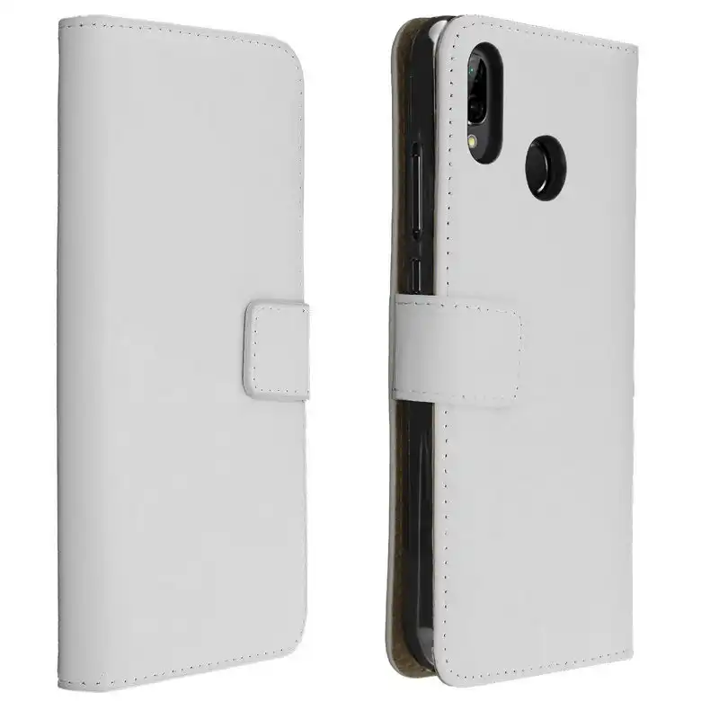 Avizar Book Cover Funda de Cuero Blanco para Huawei P20 Lite