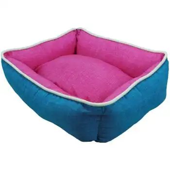 Cama Cuna Cuadrada Bicolor Reversible T2 55x45 Turquesa/rosa