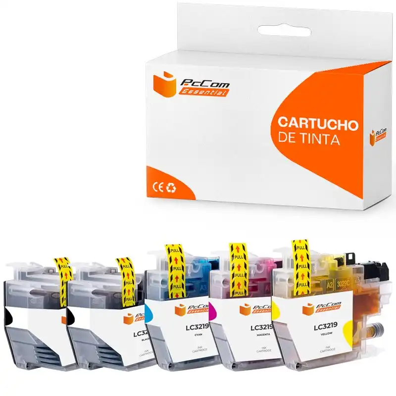 Pccom Essential Brother Lc3219xl Cartucho Tinta Compatible Negro/cian/magenta/amarillo Pack 5