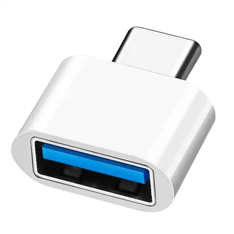 OcioDual Adaptador OTG Conversor de USB 3.0 a USB-C Hembra/Macho Blanco