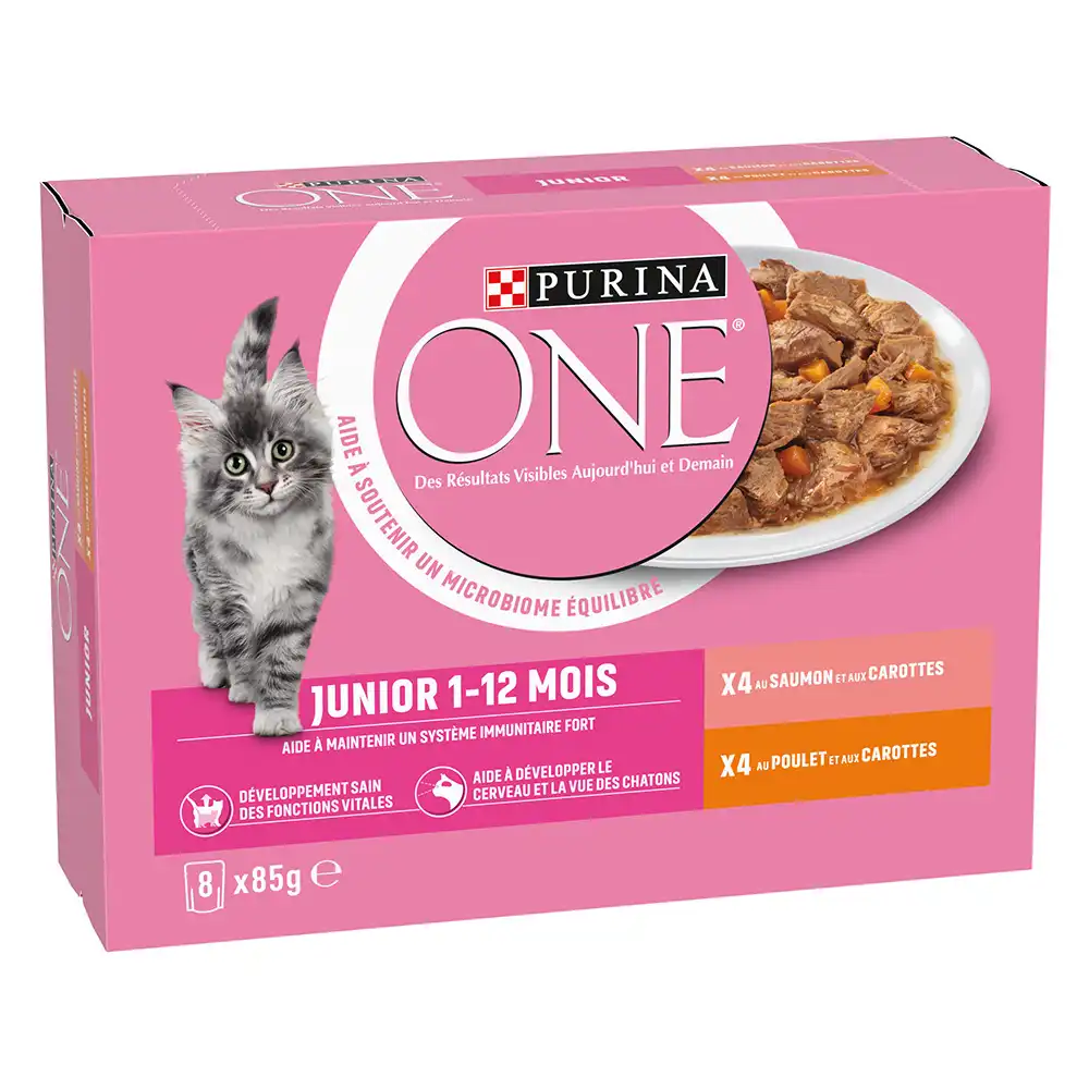 Purina ONE Junior 8 x 85 g - Pollo y salmón