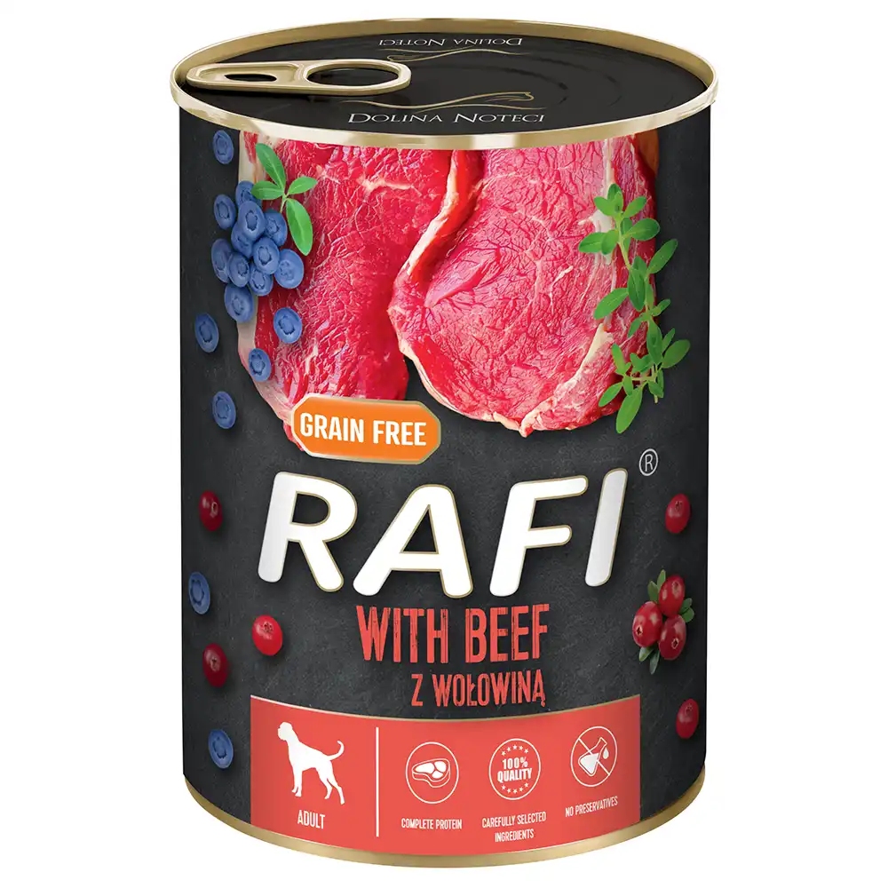 Rafi Adulto, 24 x 400 g - Con ternera, bayas y arándanos
