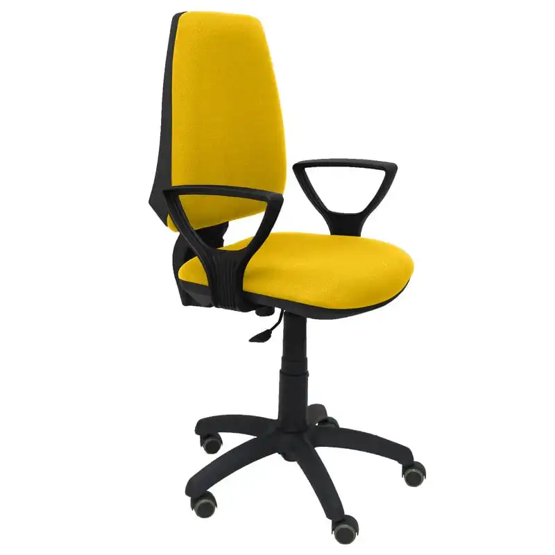 Piqueras y Crespo Elche CP Bali Silla de Oficina Brazos Fijos Ruedas Parquet Amarilla