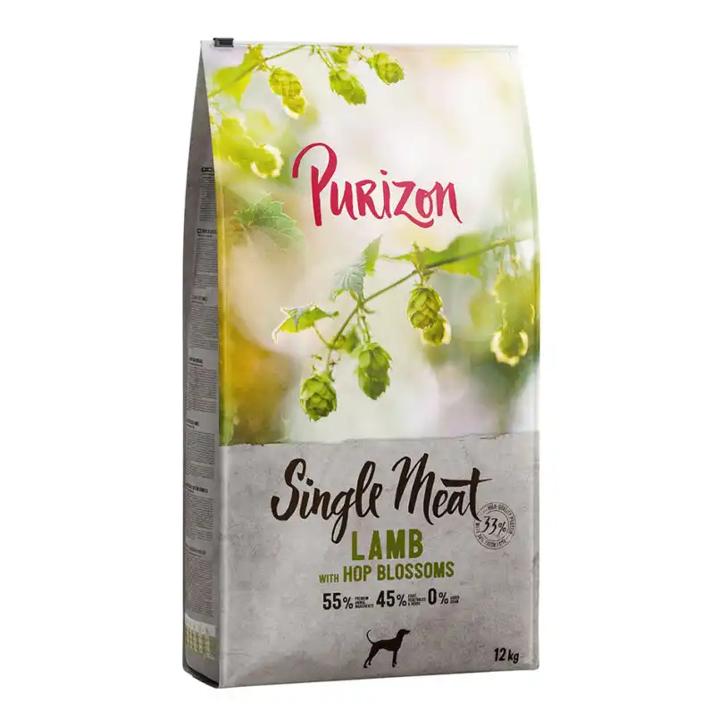 Purizon Single Meat Adult con cordero y guisantes, sin cereales - 12 kg