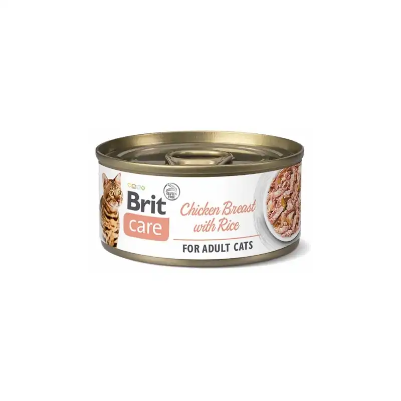 Brit care cat pechuga pollo con arroz latas para gato, Unidades 24 x 70 Gr