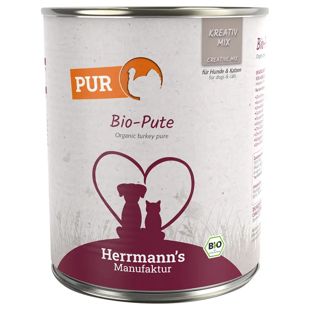 Herrmanns Bio Carne pura 6 x 800 g - Pavo ecológico