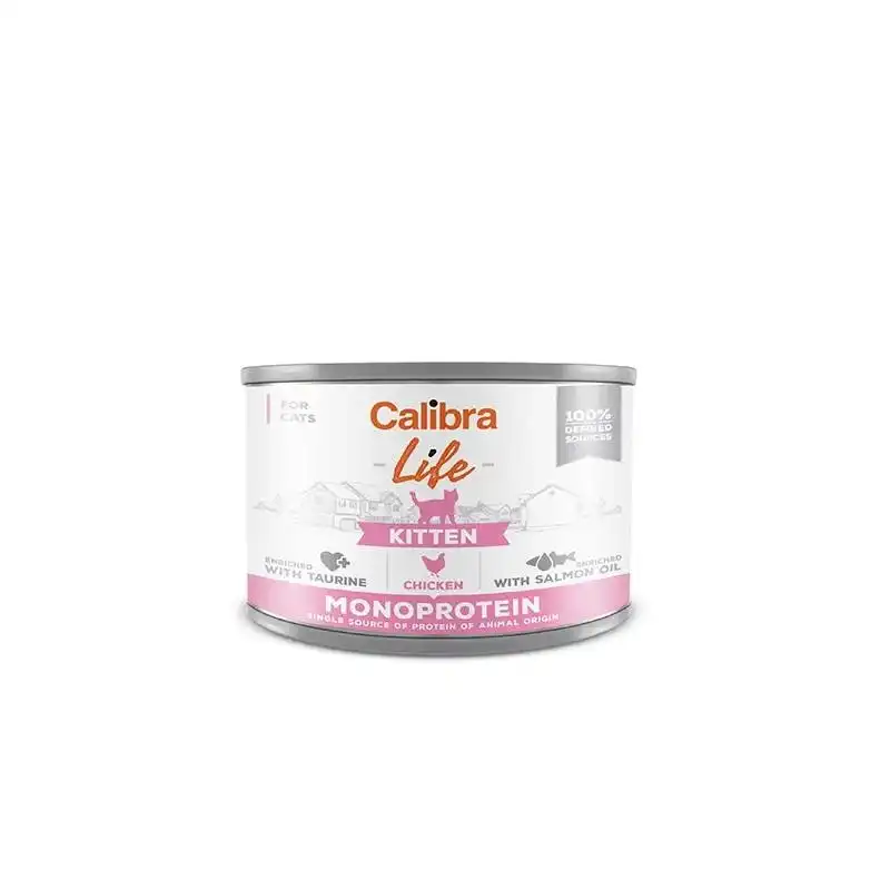 6x200gr Calibra Gato Kitten Lata con Pollo