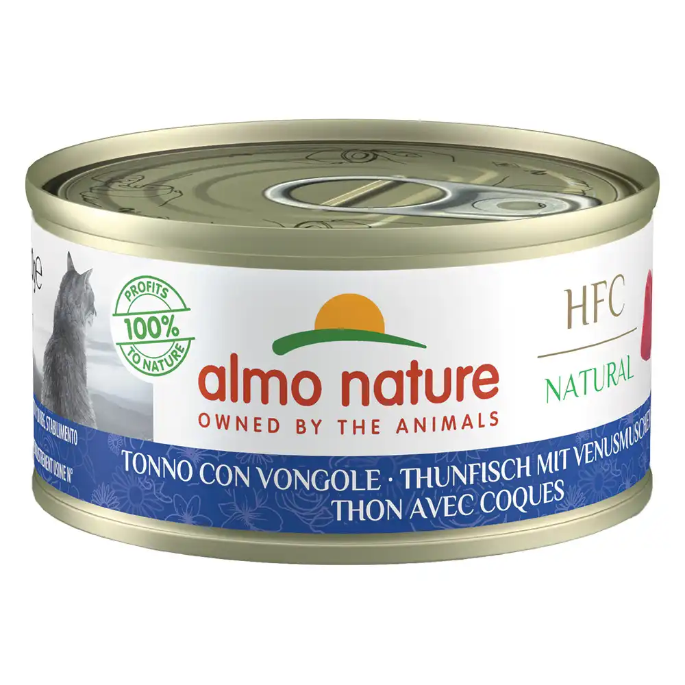 Almo Nature con pescado 6 x 70 g - Atún y almejas