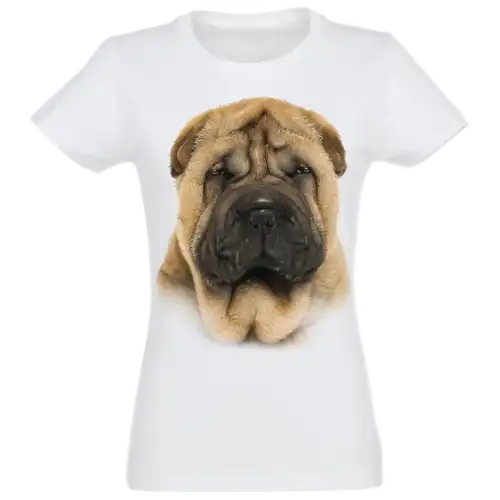 Camiseta Mujer Shar Pei color Blanco