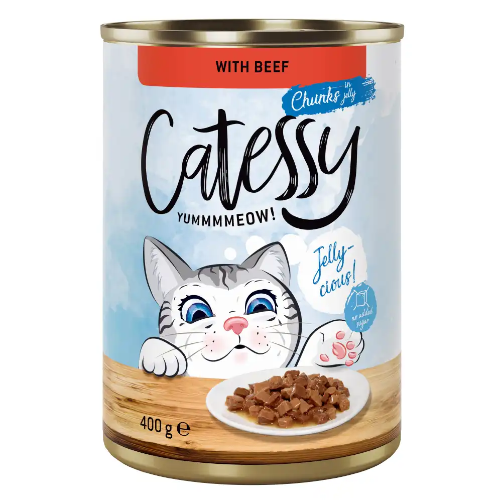 Catessy Bocaditos 12 x 400 g en latas - Vacuno en gelatina