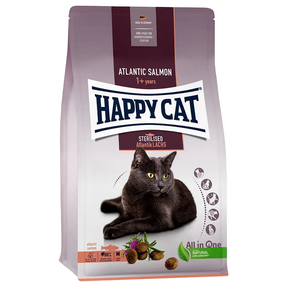 Happy Cat Adult Sterilised con salmón del Atlántico - 10 kg