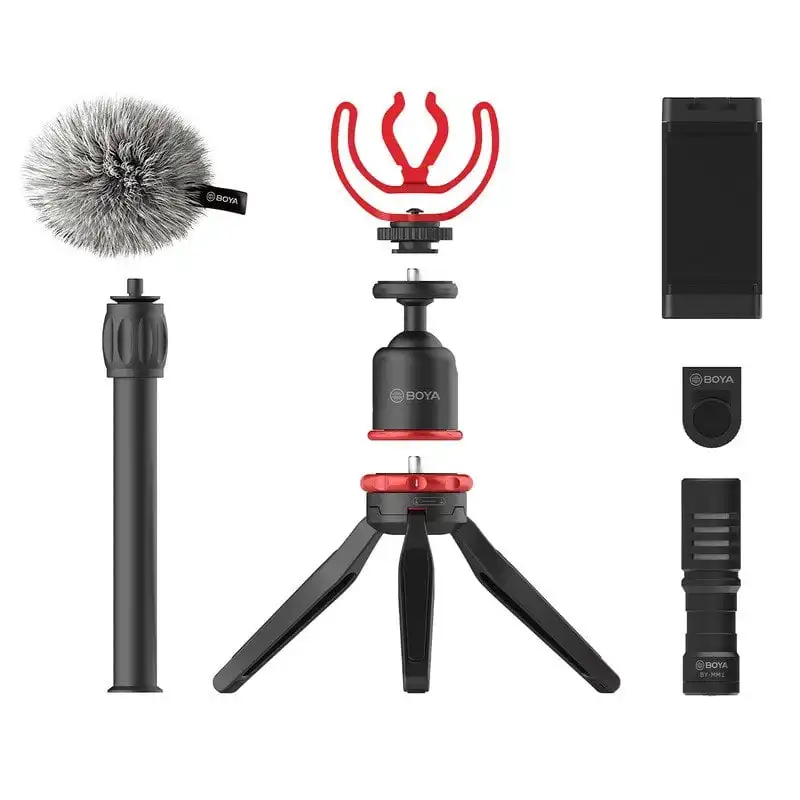 Boya BY-VG330 Kit de Video Vlogger para Smartphone con Micrófono de Condensación BY-MM1
