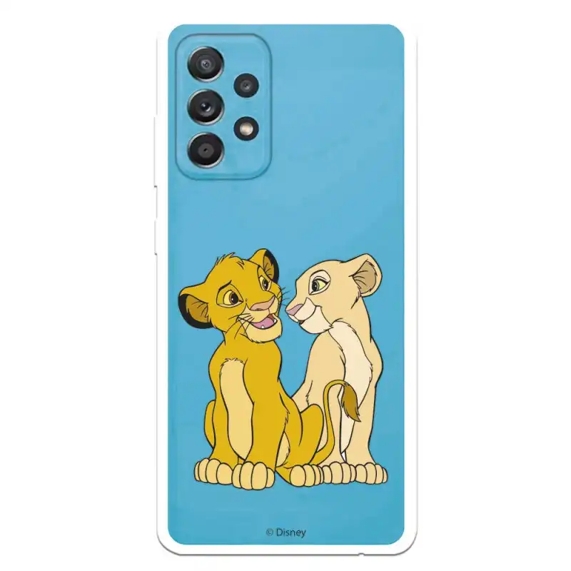 Funda Oficial de Disney Simba y Nala Silueta El Rey León para Samsung Galaxy A52 5G