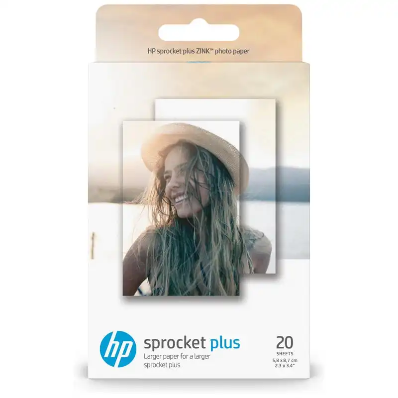 HP Papel Fotográfico Adhesivo HP Sprocket Plus 20 Hojas 5.8 x 8.7 cm