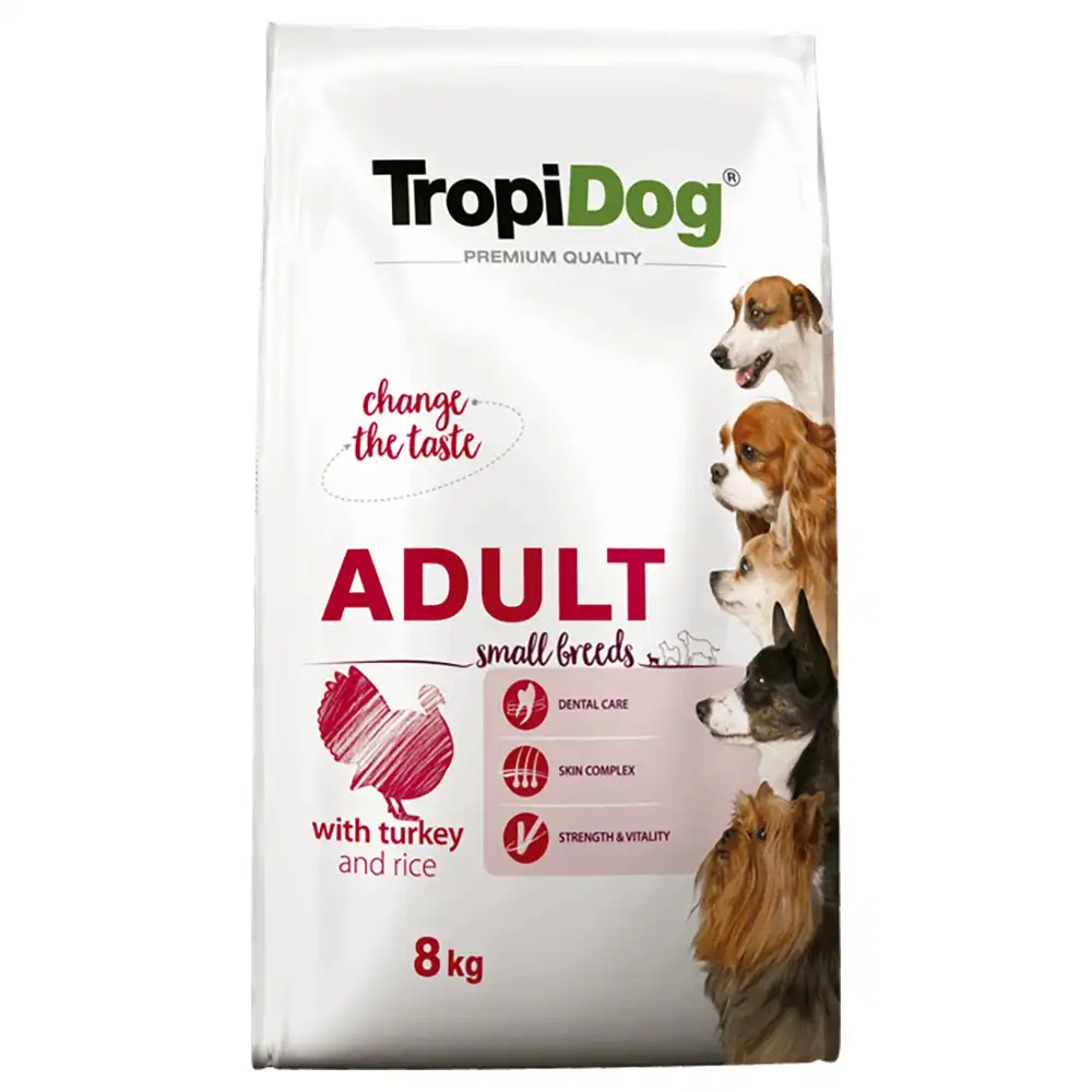 Tropidog Premium Adulto Pequeño, Pavo y Arroz - 8 kg