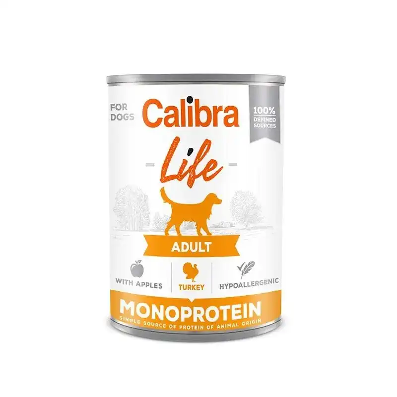 6x400gr Calibra Life perro Adulto Latas con Pavo con Manzanas