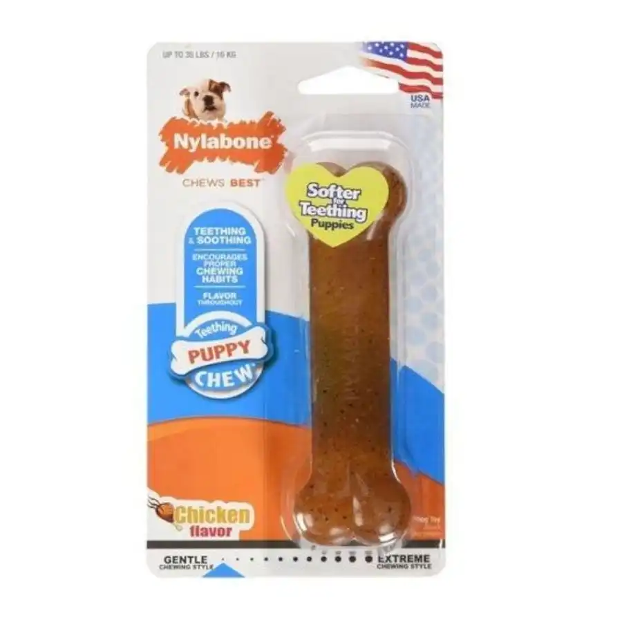 Hueso para perros cachorros Nylabone Puppy Chew Pollo L