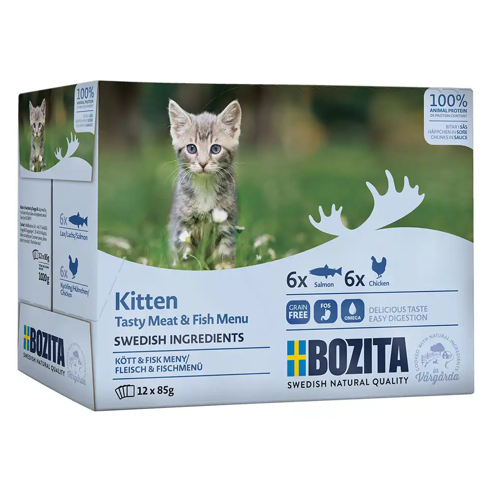 Bozita Kitten Bocaditos en Salsa pack mixto en bolsitas - 12 x 85 g