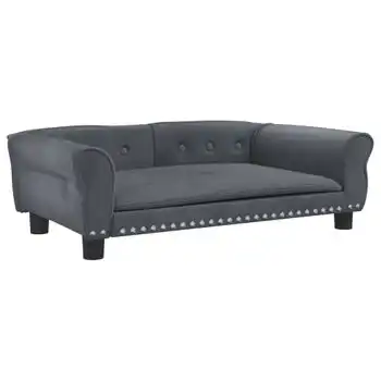 Cama Para Perros De Terciopelo Gris Oscuro 95x55x30 Cm Vidaxl