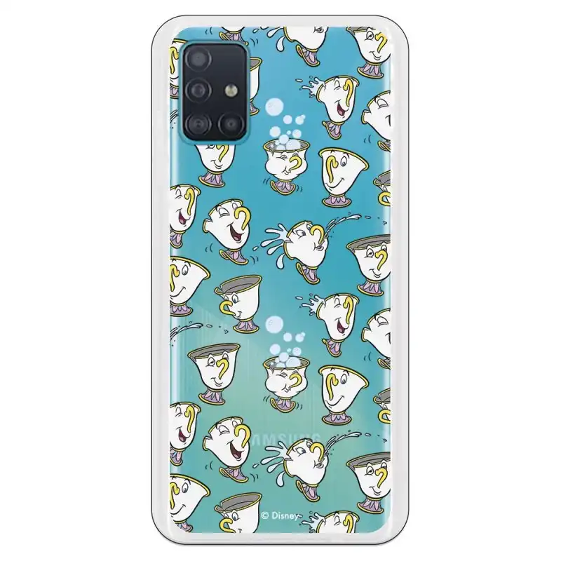 Funda Oficial de Disney Chip Potts Siluetas La Bella y la Bestia para Samsung Galaxy A51