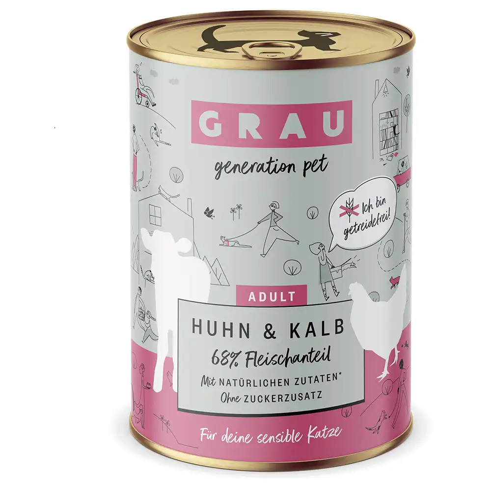 Grau Gourmet sin cereales 6 x 400 g - Pollo y ternera