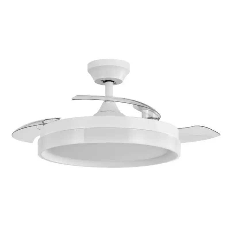 Iluminashop 350452 Ventilador de Techo LED con Mando a Distancia Palas Retractiles 72W Blanco