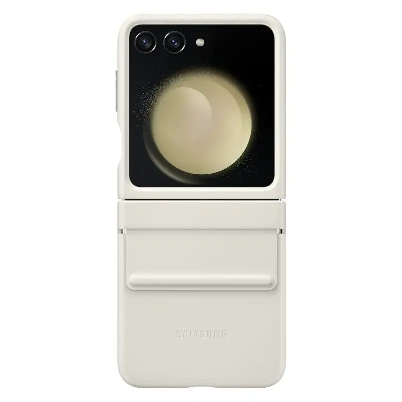 Samsung Flap Eco-Leather Case Funda de Piel Ecológica Crema para Galaxy Z Flip5