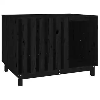 Caseta Para Perros Madera Maciza De Pino Negro 100x70x72 Cm Vidaxl