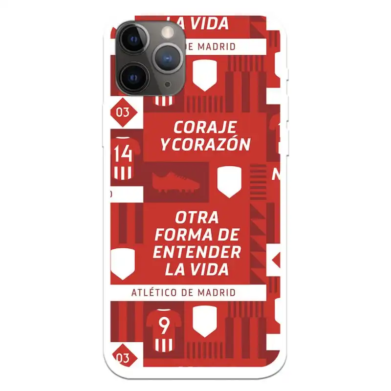 Funda Licencia Oficial Atlético de Madrid Coraje y Corazón para iPhone 11 Pro