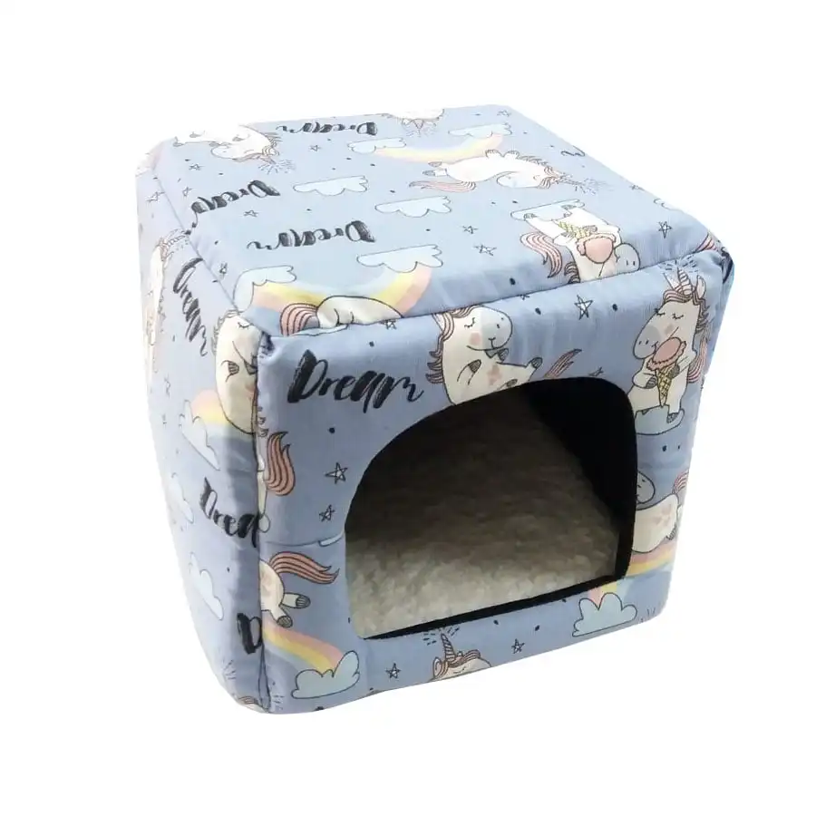 Small Life Cubo con Estampado de Unicornio para mascotas