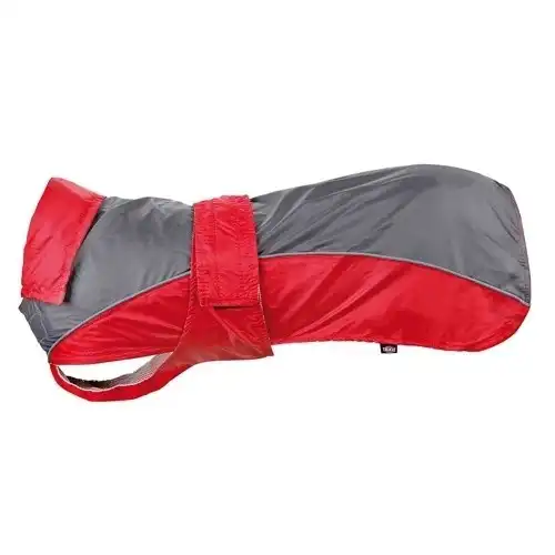 Impermeable para perros Lorient rojo y gris 55 cm