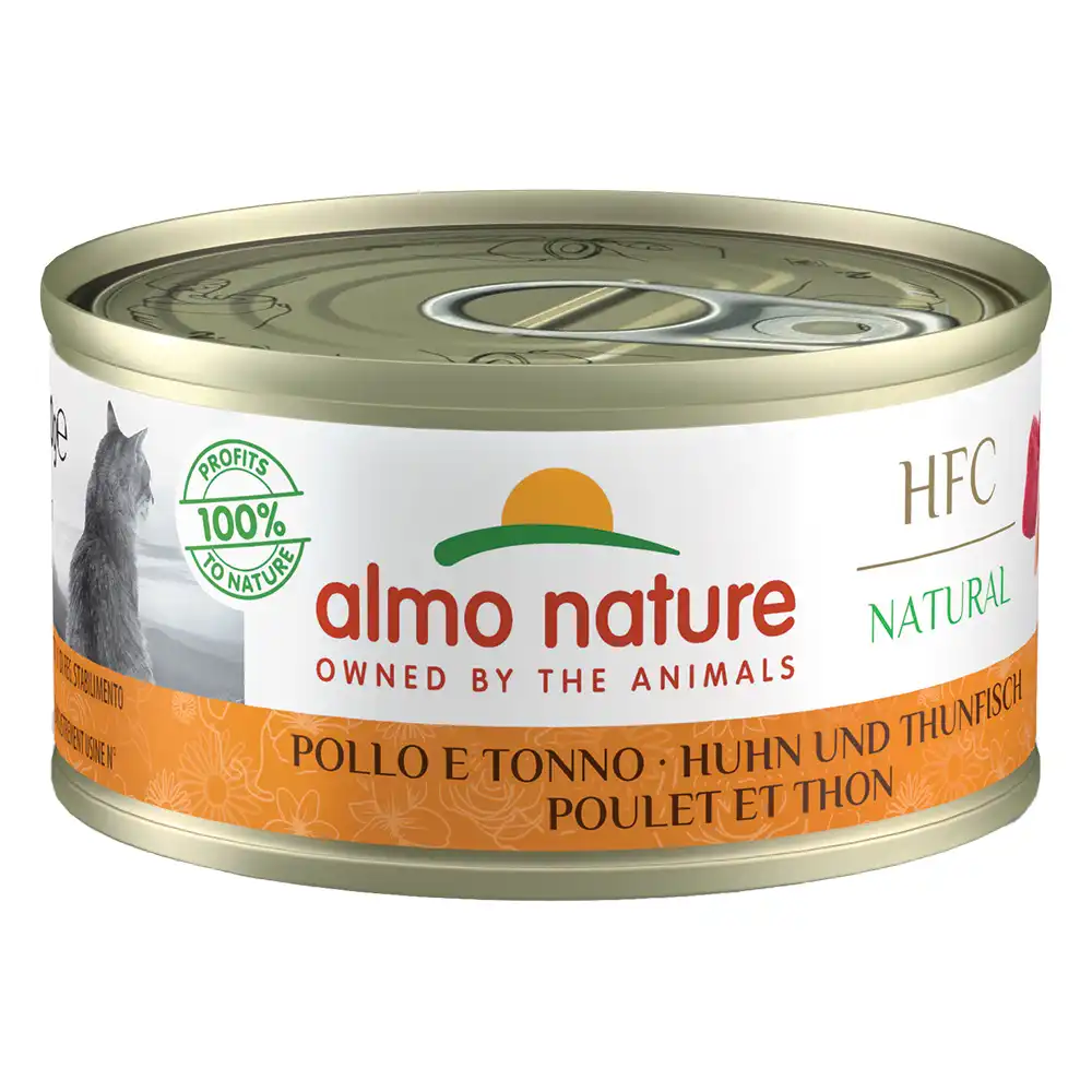 Almo Nature con pescado 6 x 70 g - Pollo y atún