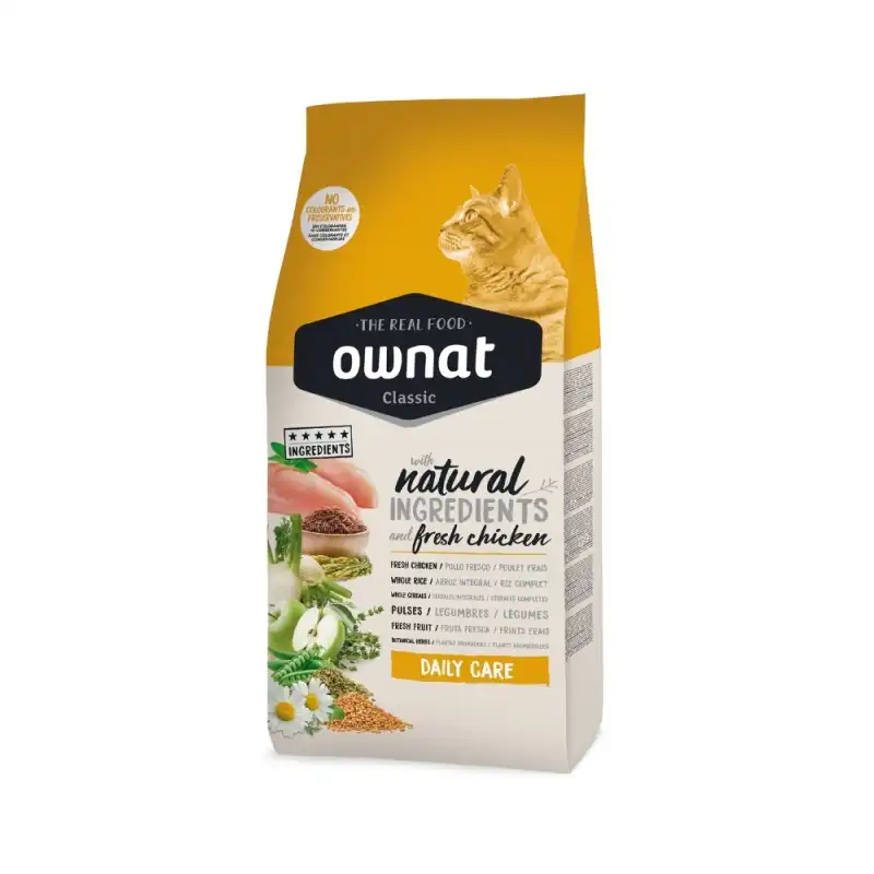 Ownat CLASSIC DAILY CARE pienso para gatos, Peso 4 Kg.